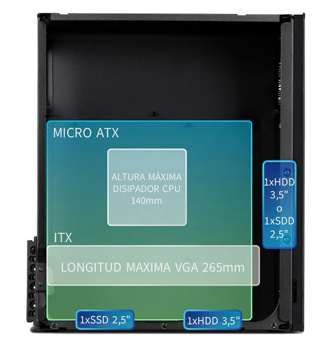 Caixa de Computador Coolbox Caja MATX M870 USB-C 3.2 Gen1 Fte 500W - imagem 11