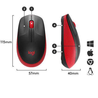 Rato Logitech M190 / 910-005908 vermelho - imagem 6