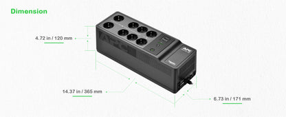 UPS APC Back-UPS 1050VA/600W 8 tomas Schuko USB A+C - imagem 18