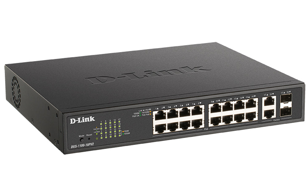 Switch de Rede D-Link DGS-1100-18PV2 16xGb 2xSFP PoE+ - imagem 5