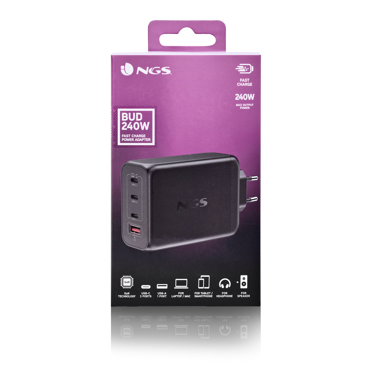 Carregador para Portátil NGS ULTRARAPIDO240W 4 Portas 3USB-C 1 US - imagem 10