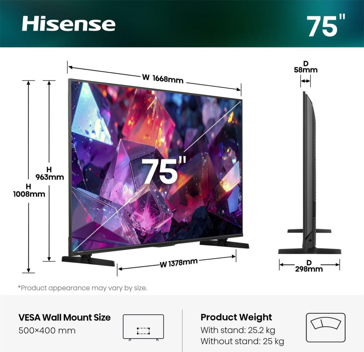 Televisão Hisense 75E7S - Hisense