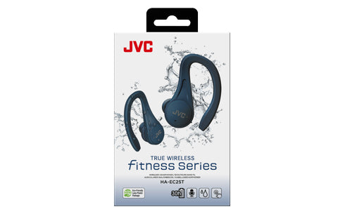 Auscultadores JVC HA-EC25T Bluetooth com Estojo de Carregamento/Duração da Bateria 7.5h/ Azul