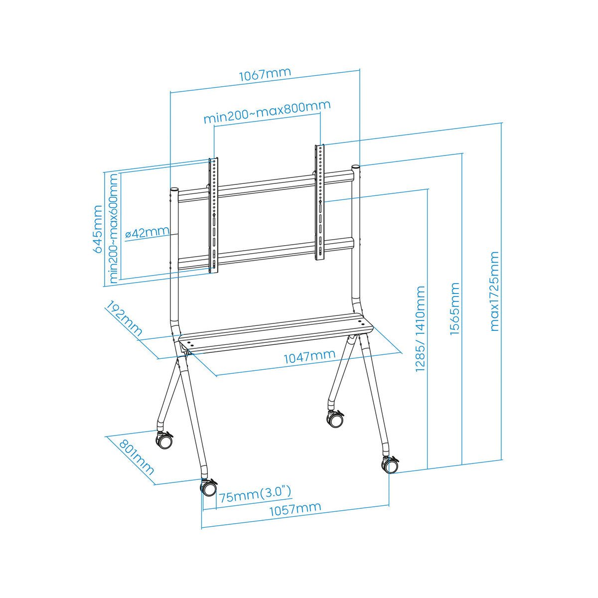 Tooq FS20205M-B Soporte suelo pantallas 50"-86" Gr - imagem 7