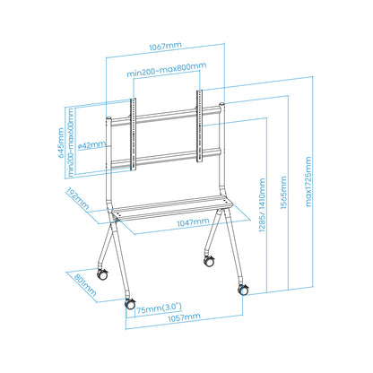 Tooq FS20205M-B Soporte suelo pantallas 50"-86" Gr - imagem 7
