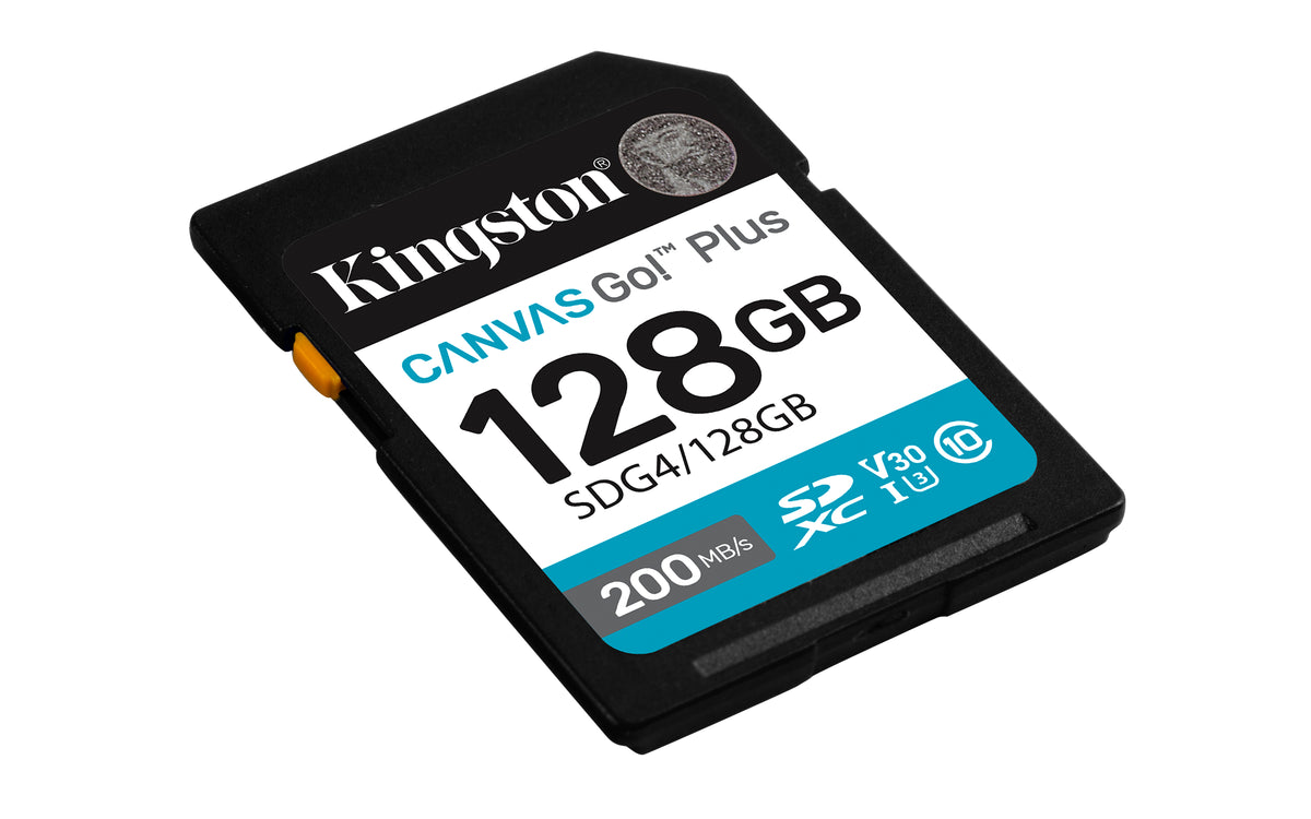 Memória RAM Kingston CANVAS Vai! Além disso, 128GB cartão de SD XC/ Classe 10/ 200MBs