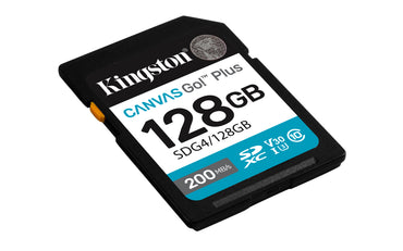 Memória RAM Kingston CANVAS Vai! Além disso, 128GB cartão de SD XC/ Classe 10/ 200MBs