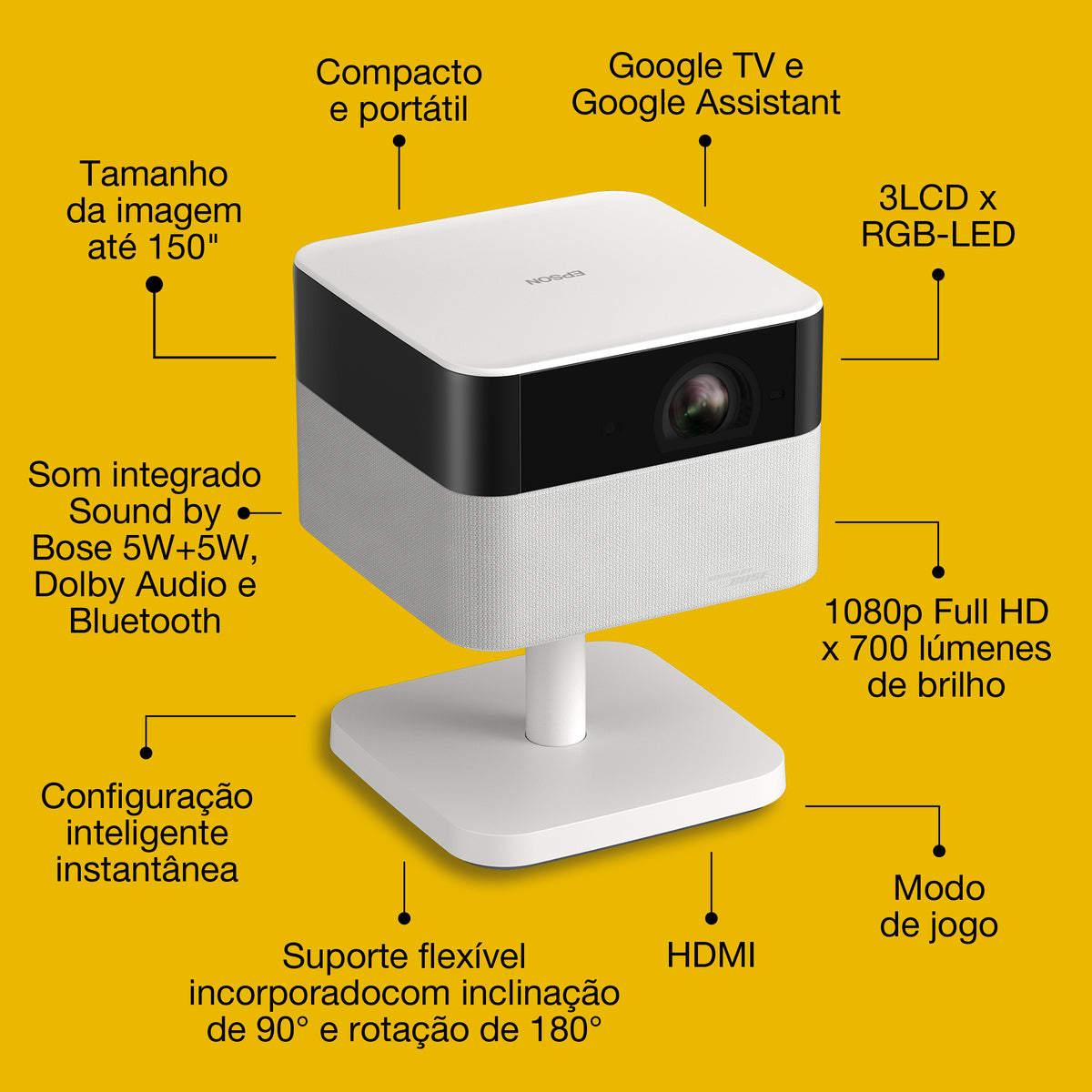 Projetor Epson Flex EF-71 / V11HB79040 branco - imagem 7