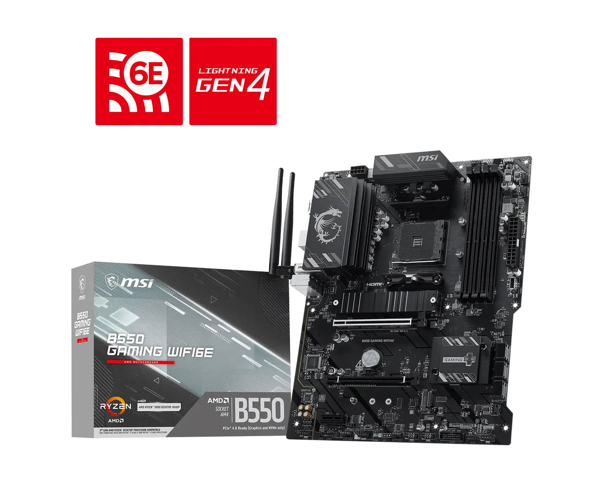 MSI Placa Base B550 de jogos WIFI6E DDR4 ATX AM4 - imagem 4