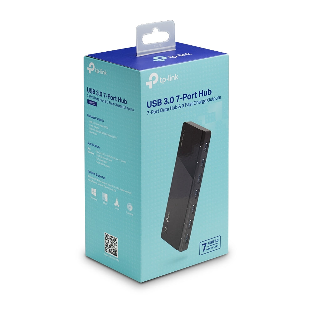 Hub USB 3.0 TP-Link UH700/ 7xUSB/ 1xMicroUSB DC/ preto