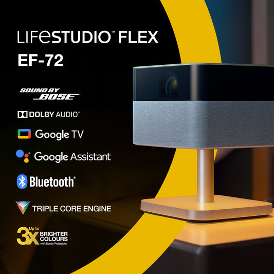 Projetor Epson Lifestudio Flex EF-72 / V11HB76640 preto, oak, prateado