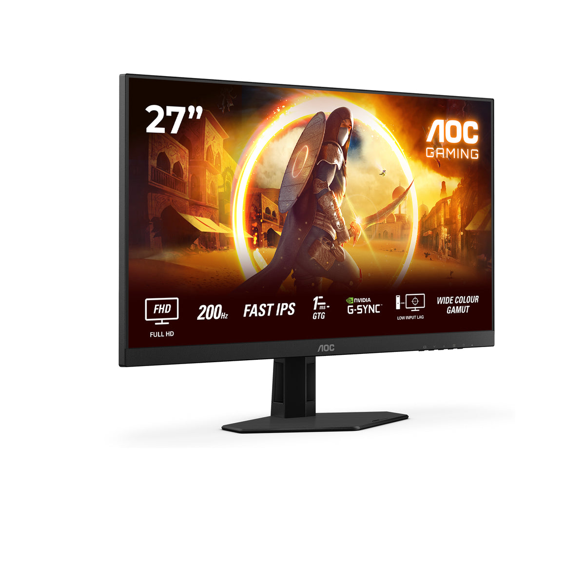 AOC 27G4HRE monitor de gaming de 27" / Full HD / 1ms/ 200Hz/ IPS / Multimédia / Preto