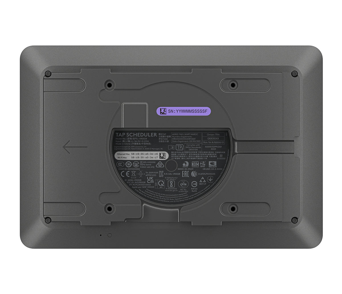 Painel de videoconferência Logitech Meeting room Ecrã Tap Scheduler / 952-000091 Graphite - imagem 2