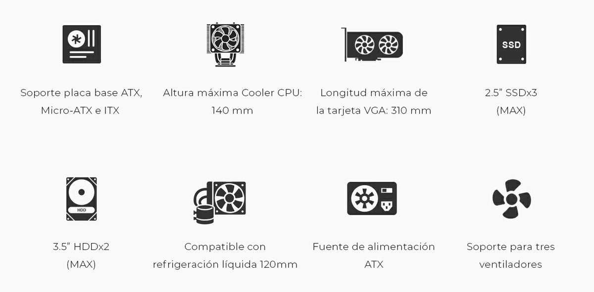 Caixa de Computador Coolbox Caja ATX A780 USB-C 3.2 Gen1 FTE 500W - imagem 6
