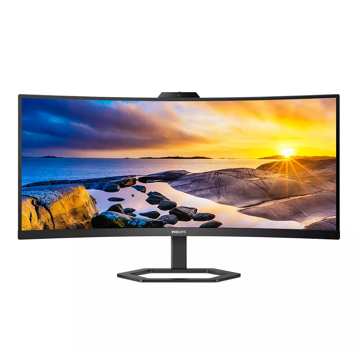 Monitor Curvo Ultrawide Profissional Philips 34E1C5600HE 34"/ WQHD / Webcam / Multimédia / Ajustável em altura/altura