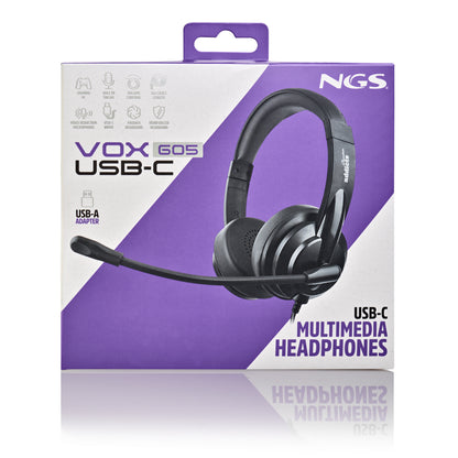 Auscultadores NGS auscultadores Estero USB-C Control Vol. VOX605 - imagem 7