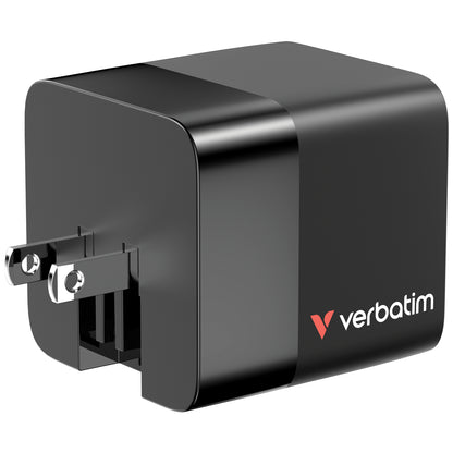 Carregador Verbatim 65W 2 Port mit einfahrbarem Kabel / 32217 preto - imagem 5