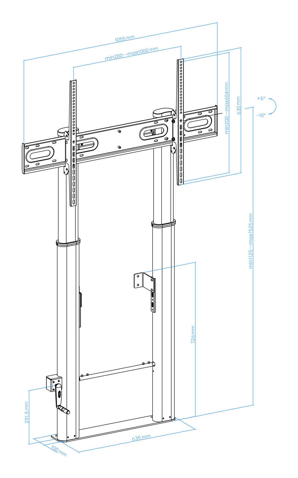 Suporte TV Tooq Lottus suelo/Parede regulable 55"-100" - imagem 11