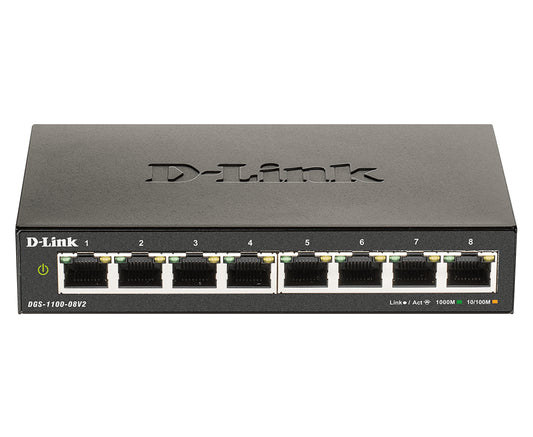 Switch de Rede D-Link DGS-1100-08V2/E Smart 8xGbE L2