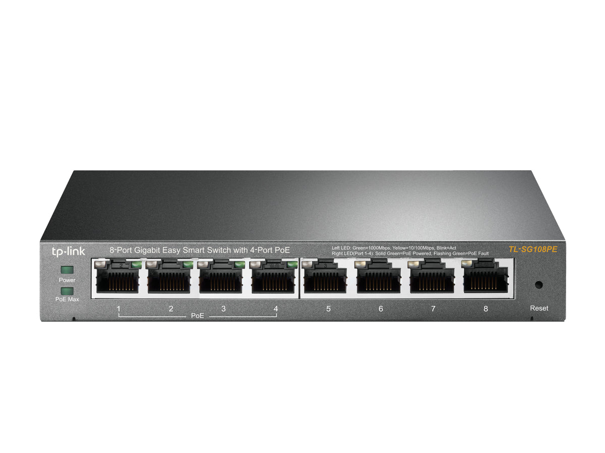 Switch de Rede TP-LINK TL-SG108PE 8xGB 4xGB PoE