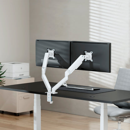 Suporte de mesa com contrapeso para 2 monitores Aisens DT32TSR-439/ giratório/ inclinável/ 9kg
