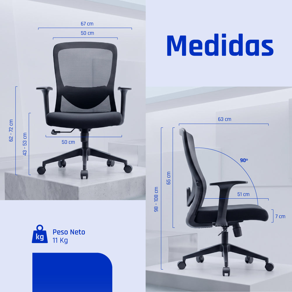 Cadeira iggual Silla oficina Ergoline EN1335 150kg - imagem 12