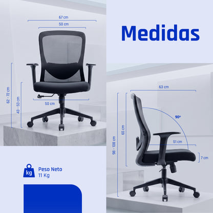 Cadeira iggual Silla oficina Ergoline EN1335 150kg - imagem 12
