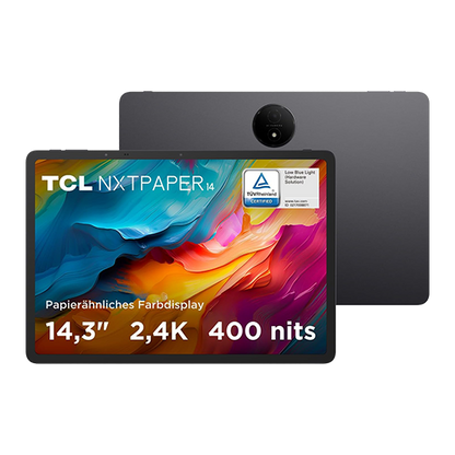 TCL NxtPaper 14 14.3 WiFi 8GB RAM 256GB Flip Case + T-Pen - Grey