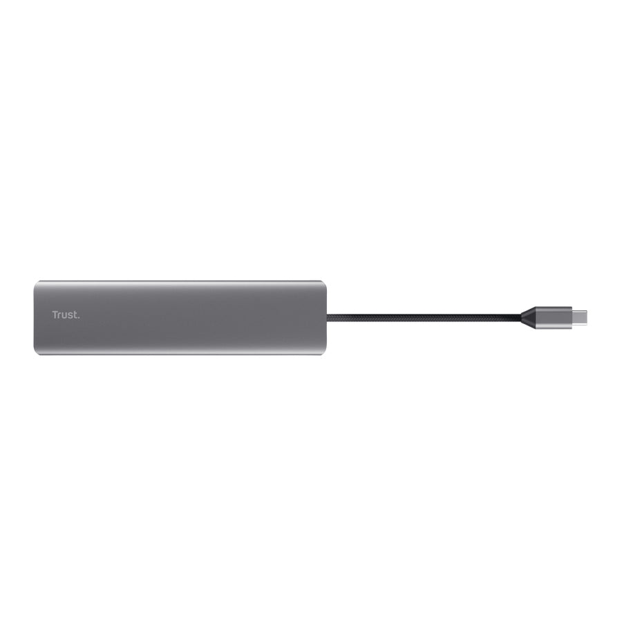 Docking USB Tipo-C Trust Dalyx/ 2xUSB/ 2xHDMI 4K/ 1xDisplayPort/ 1xUSB Tipo-C PD/ cinzento