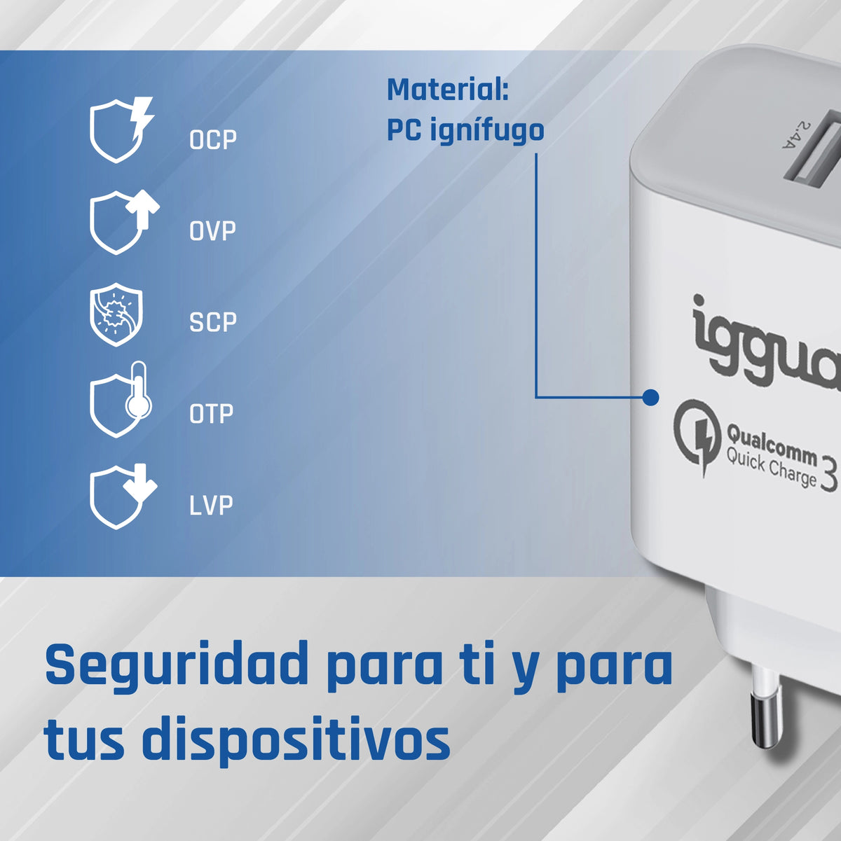 Carregador iggual doble 2xUSB carga rápida QC3.0 30W - imagem 8