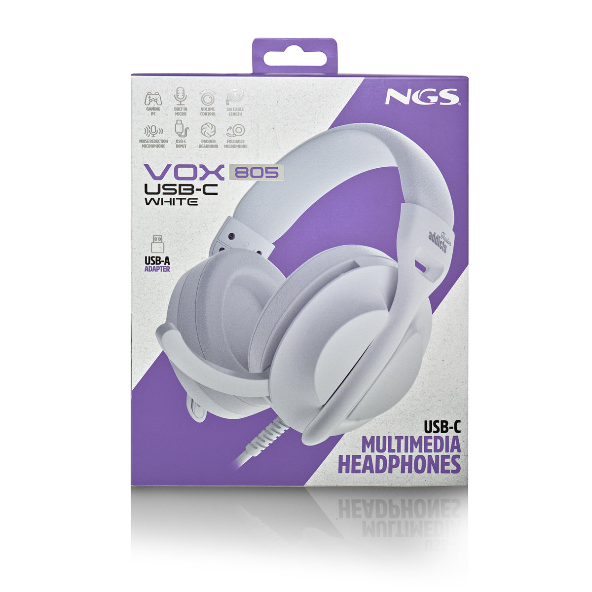 Auscultadores NGS cable USB-C Control Vol. Branco - imagem 11