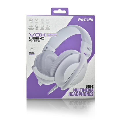 Auscultadores NGS cable USB-C Control Vol. Branco - imagem 11
