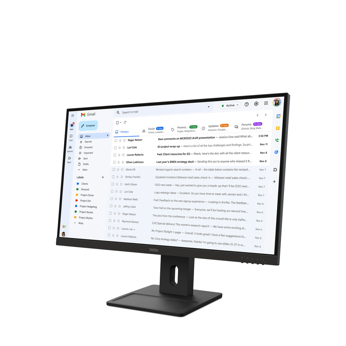 Monitor Lenovo ThinkVision E27-40 / 64BCMAT4EU preto - imagem 3