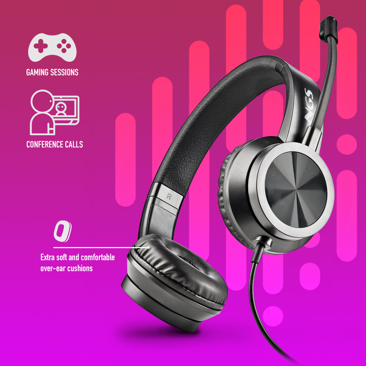 Auscultadores NGS AURICULAR com MICROFONO AJUST JACK MSX11PRO - imagem 6