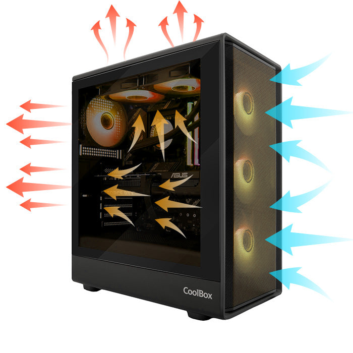 Caixa de Computador Coolbox Caja ATX GA700 DarkSide USB-C 3.2 G1 Crist - imagem 14