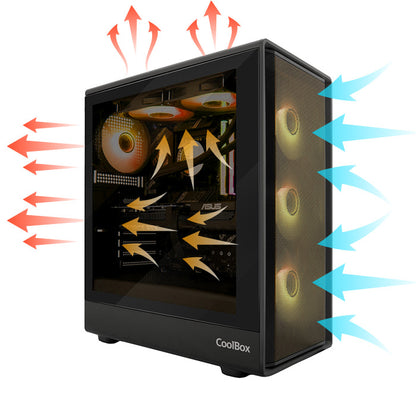 Caixa de Computador Coolbox Caja ATX GA700 DarkSide USB-C 3.2 G1 Crist - imagem 14