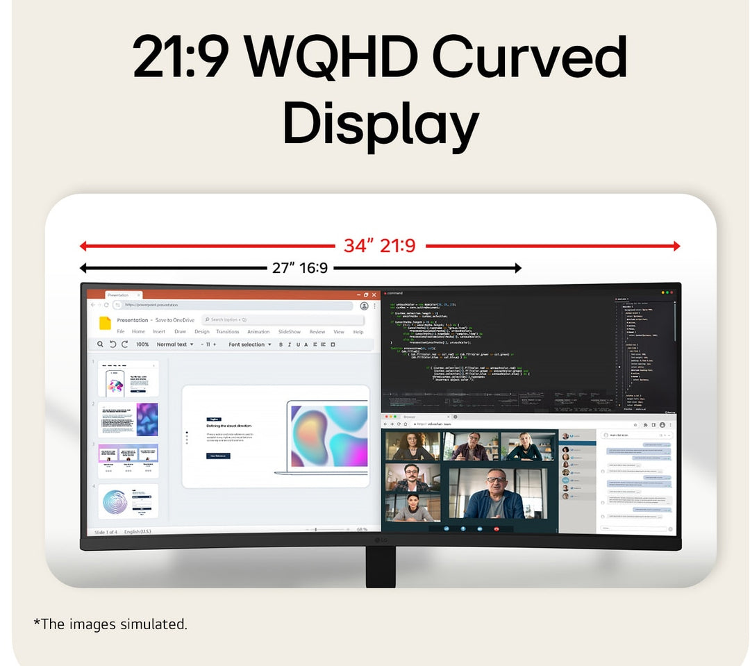 Monitor LG 34U601B-B 34" WQHD 120hz HDMI DP curv - imagem 6