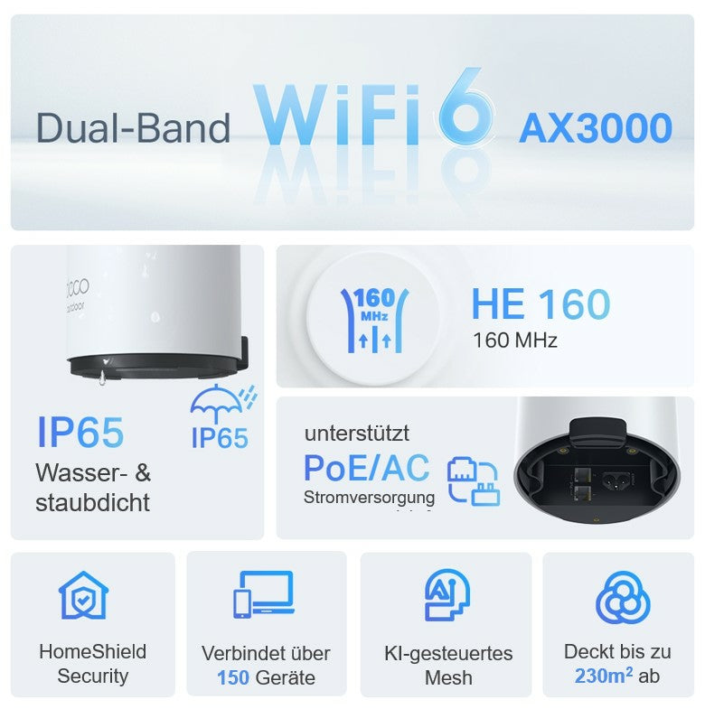 Sistema Mesh Wi-Fi TP-Link X50 Outdoor / DECOX50OUTDOOR1P branco - imagem 6