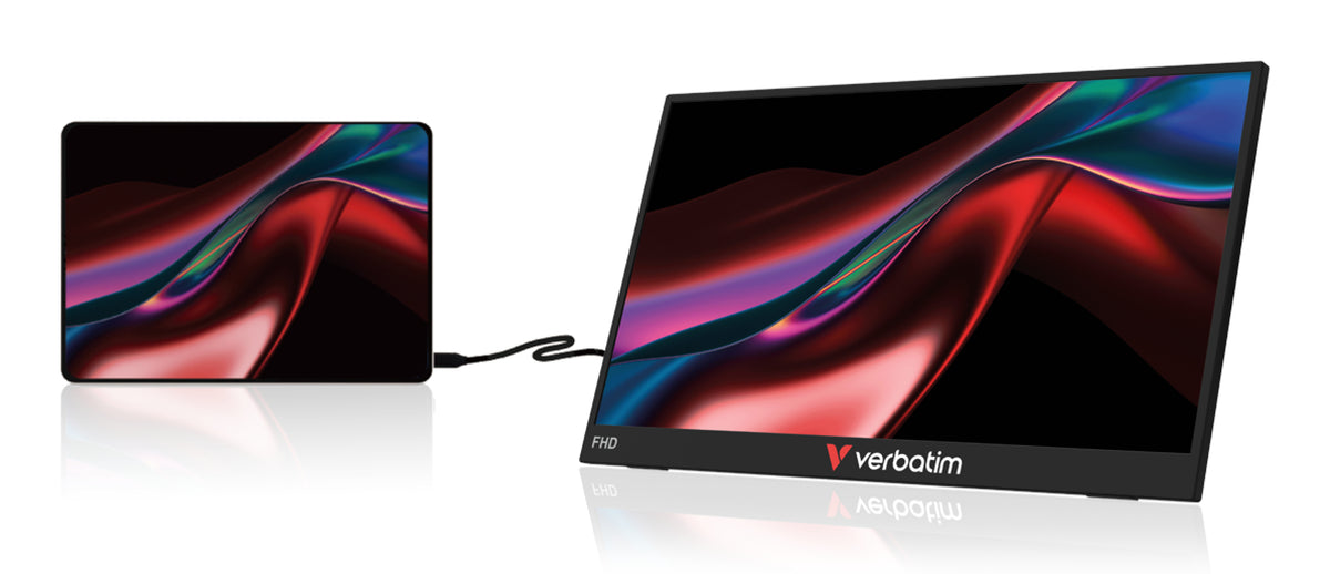 VERBATIM Monitor Portátil de Luz Tátil de 15,6" / Full HD / Multimédia / Preto