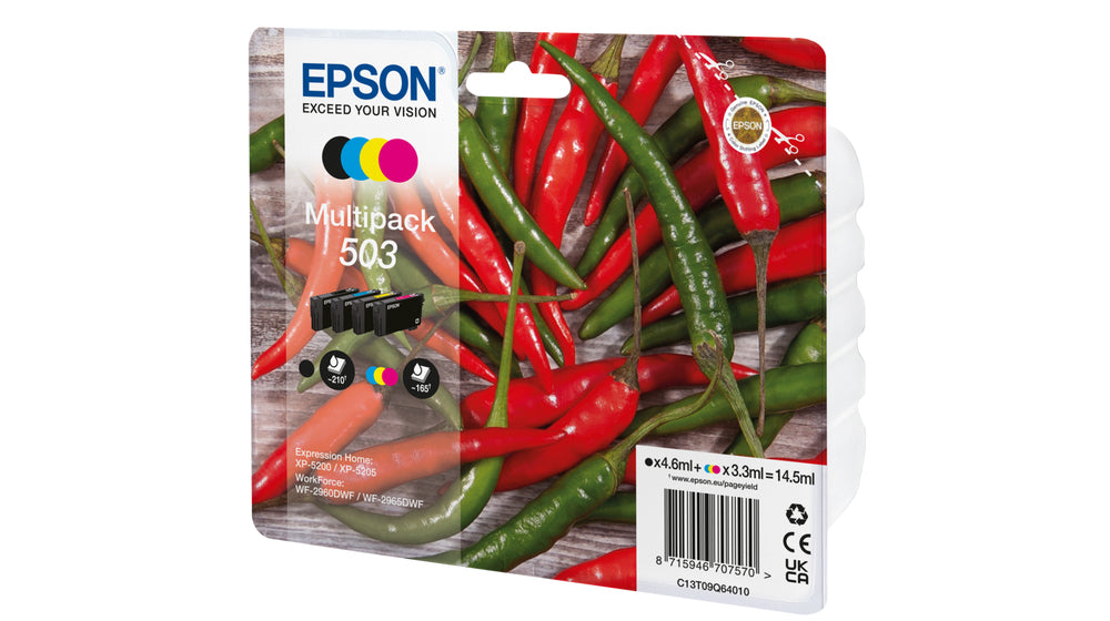 Epson Ink 503 / C13T09Q64010 BK,C,M,e Multipack - imagem 9