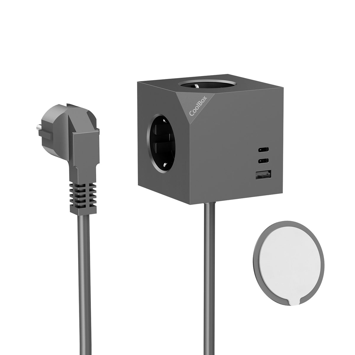 Coolbox CUBIK 3 Enchufes Cubo Magnético Carga USB