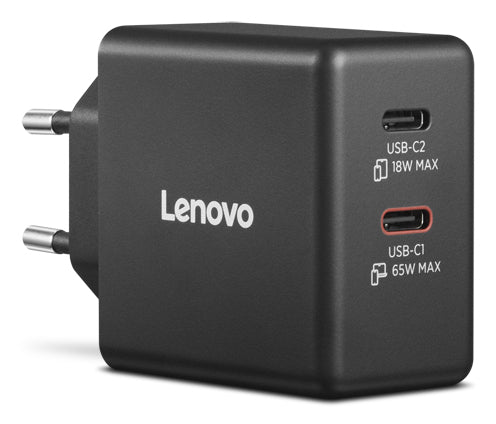 Carregador Lenovo Dual USB-C 65W Preto - imagem 6