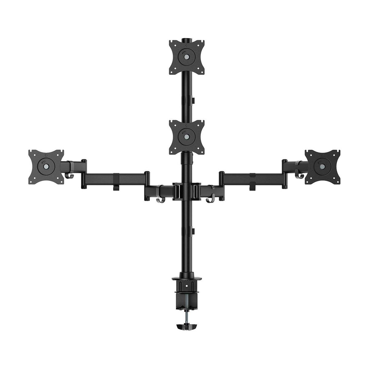 Suporte de mesa para 4 monitores de TV Aisens DT27TSR-379/ giratório, inclinável / 8kg