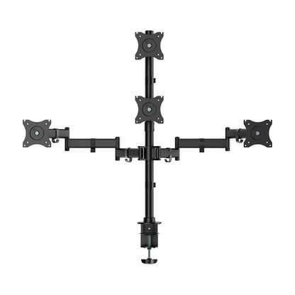 Suporte de mesa para 4 monitores de TV Aisens DT27TSR-379/ giratório, inclinável / 8kg
