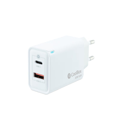 Coolbox Carregador Parede GAN 45W USB-C/USB-A