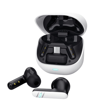Auscultadores Bluetooth Trust GXT 409 Oxxie 25478 com caixa de carregamento/ autonomia 7h/ branco e preto