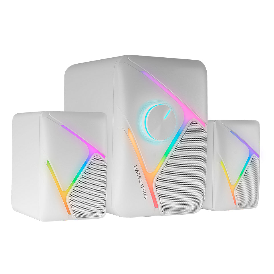 Coluna Mars de jogos Colunas MS-H21 2.1 35W RGB Branco - imagem 3
