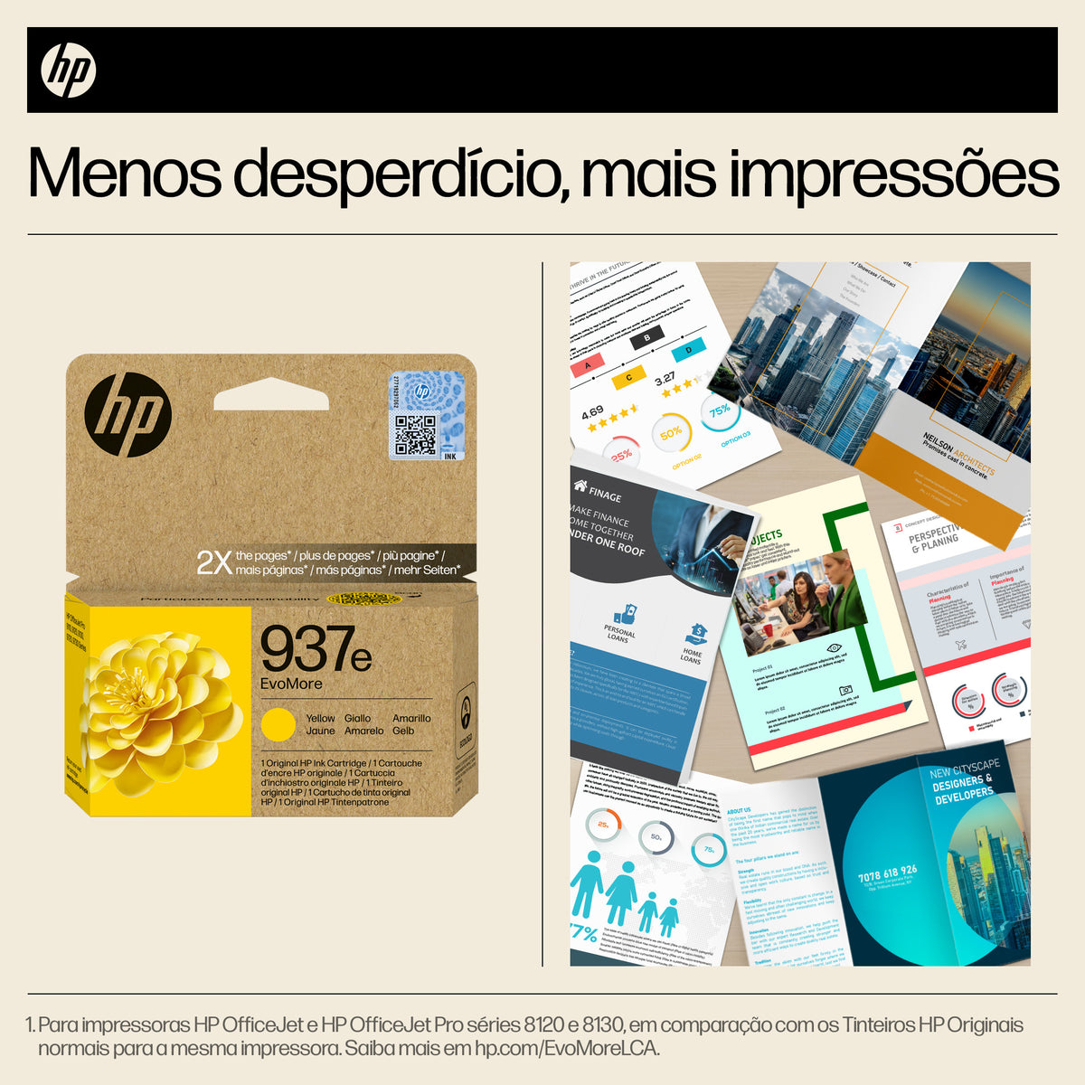 HP Ink 937E / 4S6W8NE amarelo XL - imagem 5