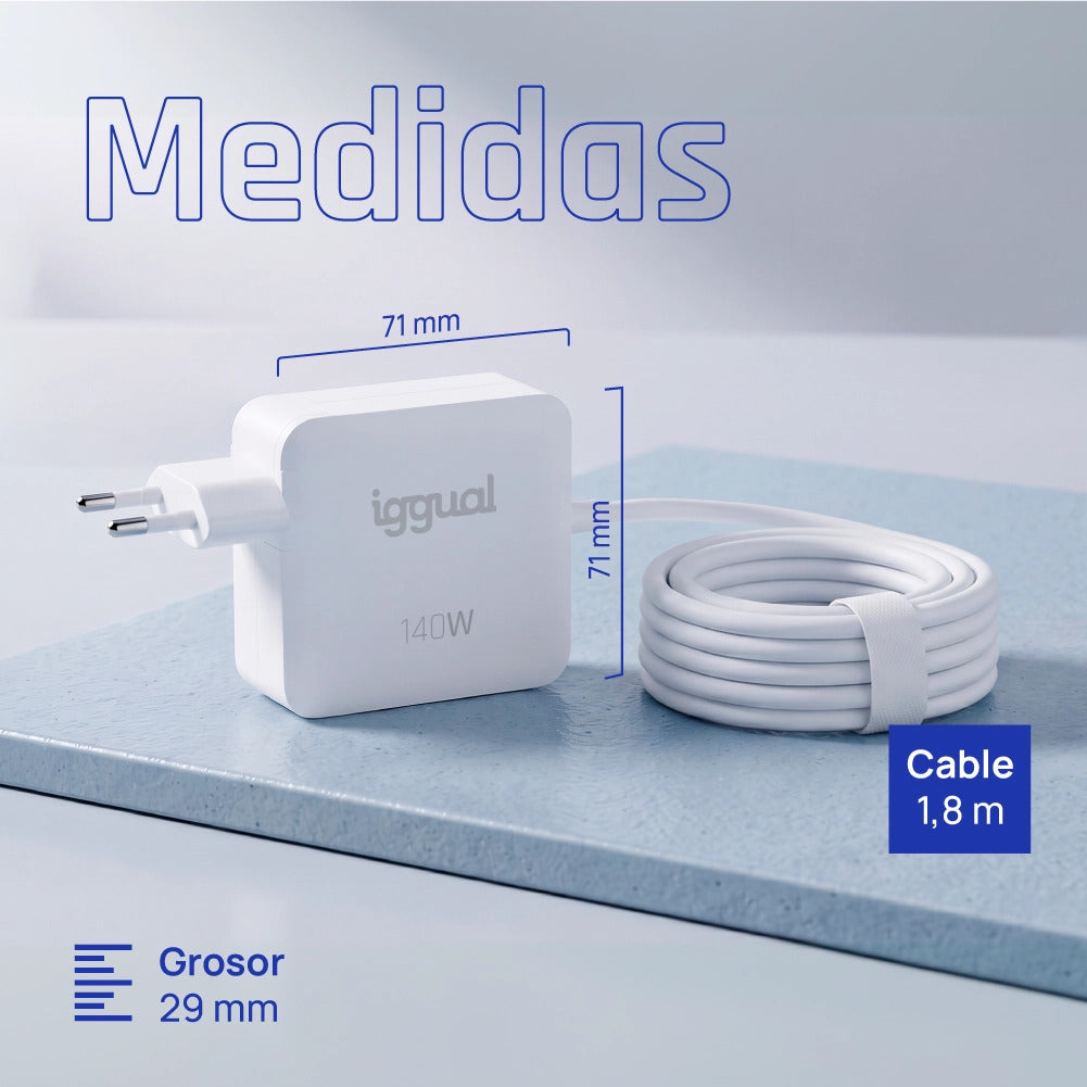 Carregador para Portátil iggual tipo C 140W MacBook - imagem 9