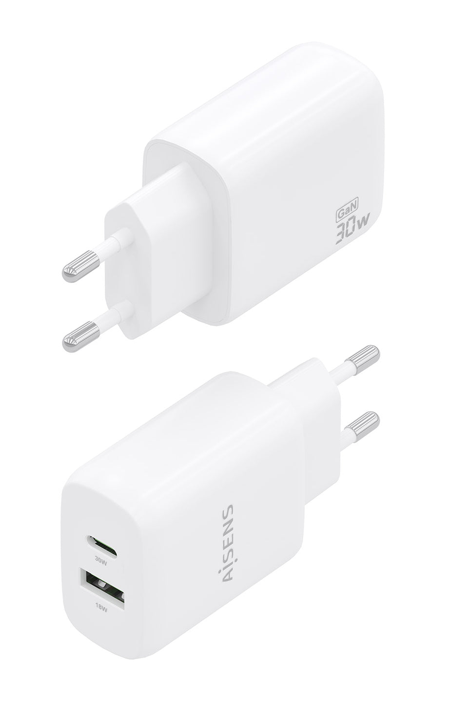 Carregador Aisens GaN 30W USB-C PD3.0 QC4.0 USB-A - imagem 4